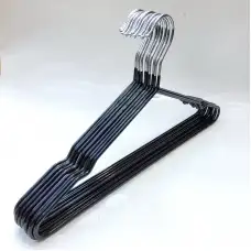 #02882-BK;  Metal coated hanger black x1PC