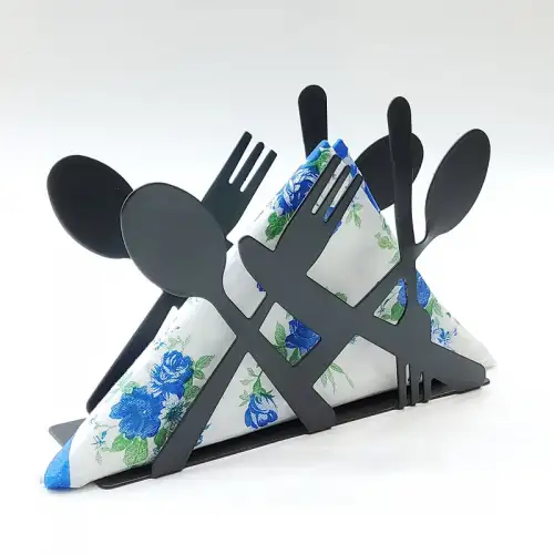 #28001;  Napkin holder - fork + knife