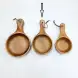 #AC15255; Acacia wood bowl w handle 15cm
