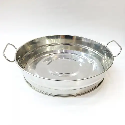 #B259-SS; Metal bucket 22x5cm RD silver