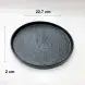 #BS5057-BK; Ceramic flat round plate 23cm