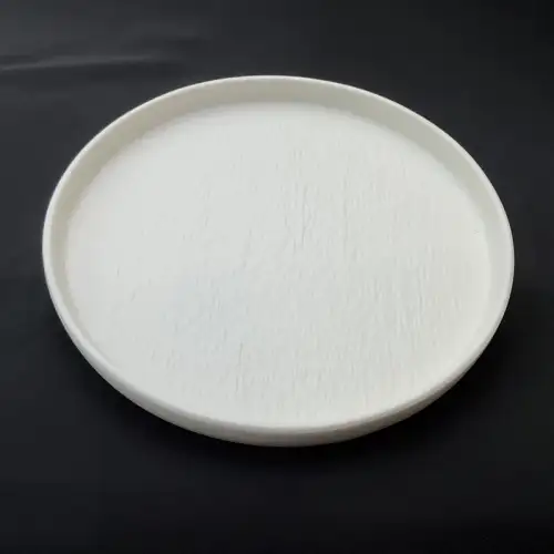 #BS5057-WT; Ceramic flat round plate 23cm