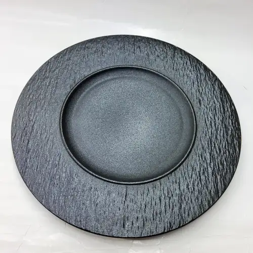 #BS5095-BK; Ceramic rd. dinner plate 30cm