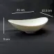 #BS5286-WT; Ceramic moon shape bowl 21.5cm