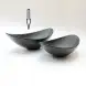 #BS5293-BK; Ceramic moon shape bowl 25.5cm