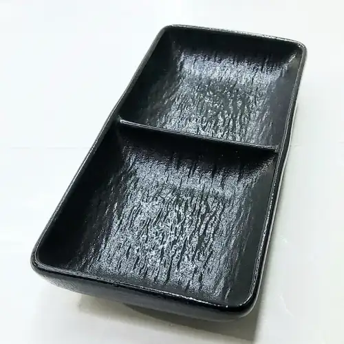 #BS5347-BK; Ceramic sauce dish 1x2