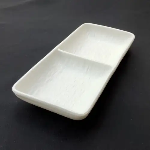 #BS5347-WT; Ceramic sauce dish 1x2 - RC/WT