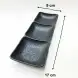 #BS5361-BK; Ceramic sauce dish 1x3 - RC/BK