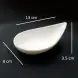 #BS9055-WT; Ceramic oval bowl 13cm - WT