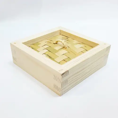 #BT2321; Wooden steamer lid squ. 15x15cm