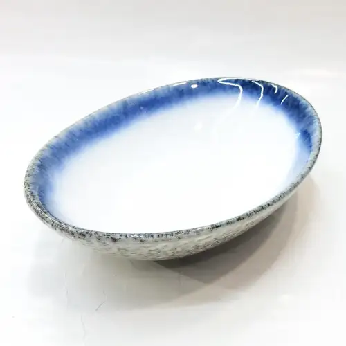 #BY-7686; Ceramic 9" oval bowl #485