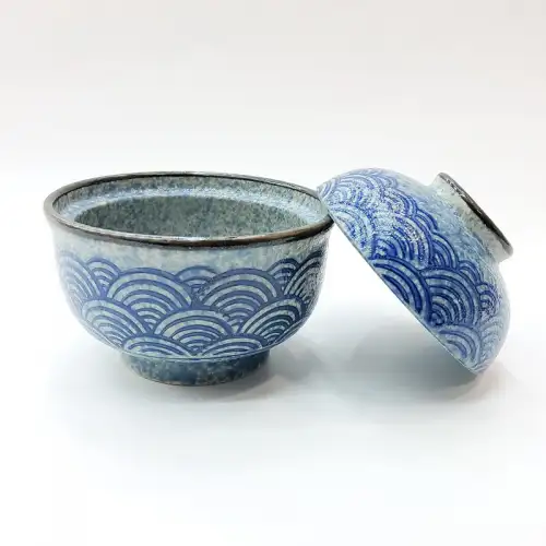 #CB-8576; Ceramic 4.5" miso bowl with lid  