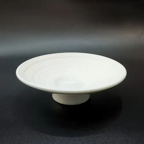 #CM5490; Ceramic round plate 4.5" #WT  