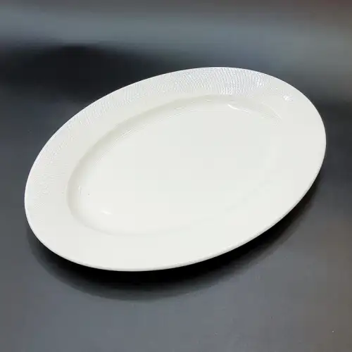 #CT8170; Ceramic oval plate 25.5cm #LG  