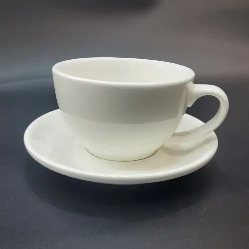 #EG300-WT; Coffee cup + saucer 300ml #E /WT 