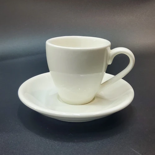 #EG80-WT; Coffee cup + saucer 80ml #E /WT