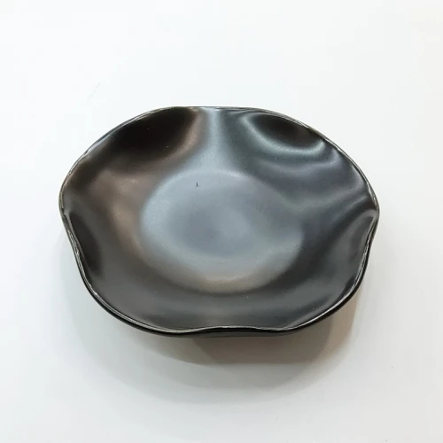 #HN7272-BK; Ceramic sauce dish 9.7cm BK  
