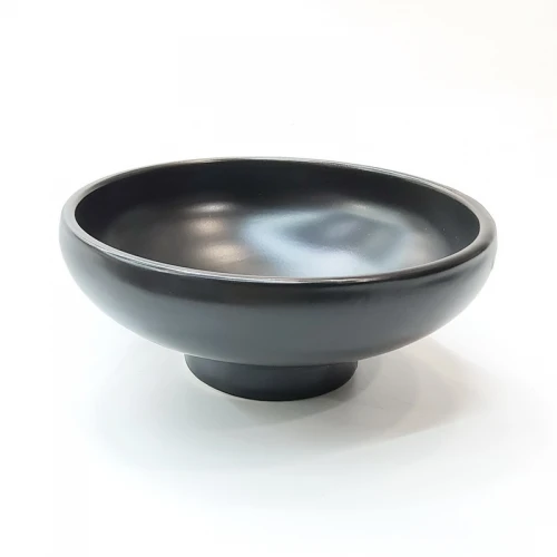 #HN7432-BK; Ceramic 12cm plate w. stand BK    