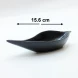 #HN7517-BK; Ceramic leaf sauce dish 15.6cm BK