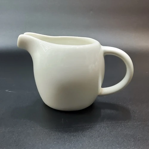 #KK1210-CW; Ceramic cream pot w. handle 4" CWT 