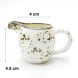 #KK1227-WT; Ceramic cream pot w. handle 3.25"