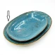 #KK1265-BL;  Ceramic oval plate 29x20cm