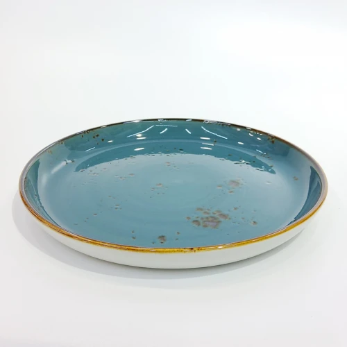 #KK1302-BL; Ceramic round plate 10.75" BL     
