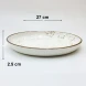 #KK1302-WT;Ceramic  round plate 10.75"