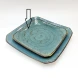 #KK1326-BL; Ceramic square plate 8" BL