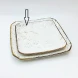 #KK1326-WT; Ceramic square plate 8" WT