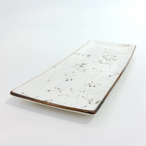 #KK1340-WT;  Ceramic plate 31x12.5cm #WT