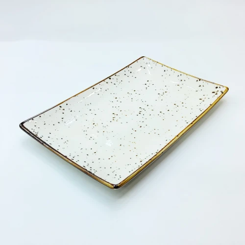 #KK1364-WT;  Ceramic plate 22.5x14.5cm #WT
