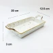 #KK2353-WT; Ceramic 10" rect. deep plate #WT