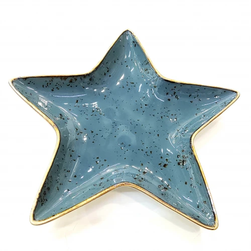 #KK2841-BL; Ceramic 10" star plate #BL