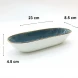 #KK6215-BL; Ceramic 9" oval deep plate #BL