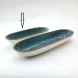 #KK6215-BL; Ceramic 9" oval deep plate #BL