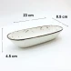 #KK6215-WT; Ceramic 9" oval deep plate #WT