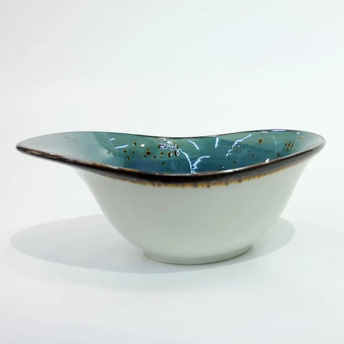 #KK7199-BL; Ceramic oval bowl 6.25" #BL