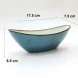 #KK7250-BL; Ceramic boat shape bowl 6.75" #BL