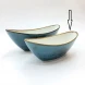 #KK7250-BL; Ceramic boat shape bowl 6.75" #BL