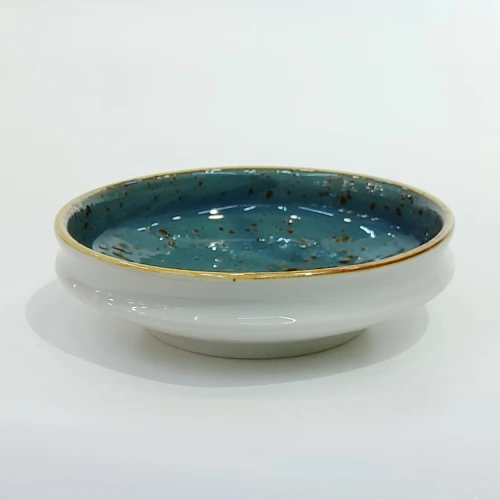 #KK8196-BL; Ceramic 12.5cm round plate #BL