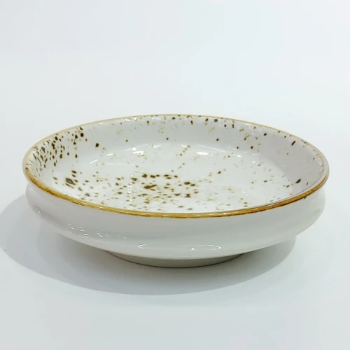 #KK8196-WT; Ceramic 12.5cm round plate #WT