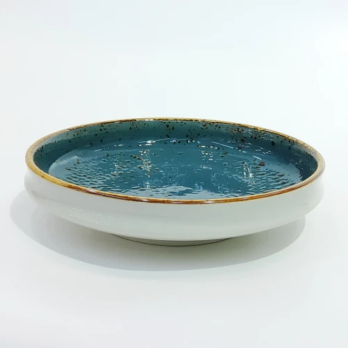 #KK8202-BL; Ceramic 17cm round plate #BL