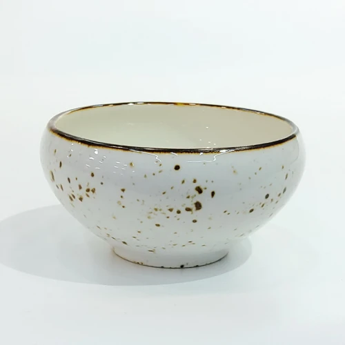 #KK8219-WT; Ceramic 4" bowl #WT