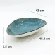 #KK8677-BL; Ceramic 6'' triangle plate #BL