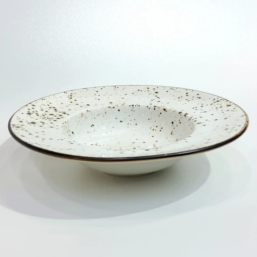 #KK9001-WT; Ceramic 8" pasta plate #WT