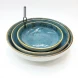 #KK9049-BL; Ceramic 7" round deep plate #BL
