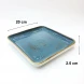 #KK9087-BL; Ceramic 8" square plate #BL