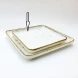 #KK9087-WT; Ceramic 8" square plate #WT