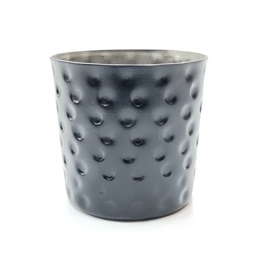 #SVCH8S-BK;  Fries cup hammered 8.4x8.2cm BK